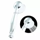 DRELD 1 Stück Retro Duschkopf aus Messing Verchromt, Vintage Retro Duschkopf Verchromte Farbe, Antik Brausekopf, Nostalgie Retro Handbrause mit Telefon-Styl Duschkopf (17cm lang, 5cm Kopfdurchmesser)
