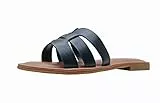 The Drop Damen Monika Flat H-band Slide Sandal Flat Sandal, Schwarz, 39.5 EU (8.5 US)