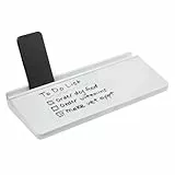 Amazon Basics Schreibtisch-Whiteboard aus Gehärtetem Glas mit Organizer, 3 Marker und Tafelwischer, 40,1cm x 17,3cm x 4,8cm, Weiß