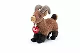 Trudi Trudini 55470 Plüschtier Steinbock 9 x 16 x 15 cm (Größe XS) Plüschfigur Deluxe mit liebevollen Details, Stofftier mit Flauschigen Materialien, waschbar, Kuscheltier für Kinder, Braun