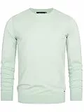 Indicode Herren Gamal Strickpullover aus 80% Baumwolle | Pullover O-Neck Pulli Männer Sea Foam, XL
