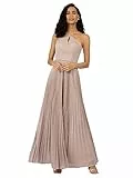ApartFashion Damen Plissiertes Abendkleid, rückenfreies langes Kleid mit verstellbaren Trägern, ärmelloses Brautkleid, bequemes und leichtes Hochzeitskleid für besondere Anlässe