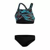 Speedo Damen HyperBoom 2 Piece Bikini, Schwarz/Bolt/Dove Grau, 32
