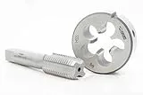 BAER Schneideisen & Gewindebohrer Set BSF 3/8 x 20, HSS, Gewinderschneiderset, Gewindeschneiden, Anglergewinde, Innengewinde & Außengewinde