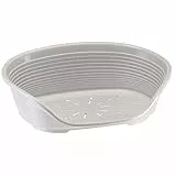 Ferplast Hundebett Katzenbett Kunststoff-Hundebett Extra Small Hundeliege waschbar Hundekorb atmungsaktiv rutschfest Siesta Deluxe, 43 x 28 x h 17,5 cm, Grau