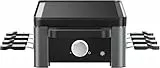 WMF Master Raclette Grill mit Keramikpfännchen und Schiebern, Raclette 8 Personen, 1500 W, mit Ablage, variable Temperaturkontrolle, antihaftbeschichtet, spülmaschinengeeignet, edelstahl schwarz matt