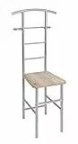HAKU Möbel Herrendiener alu, eiche San Remo, MDF, Metall - Maße: B 46 cm x H 109 cm x T 46 cm, Style: Modern