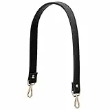 Jeesblsy Damen Taschengurt PU Leder, Universal Ersatz Schulterriemen 60 cm für Handtaschen Umhängetaschen Kameratasche DIY Achseltasche (Schwarz)