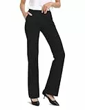 Safort Damen Yoga-Hose für Business, 71,1, 76,2, 81,3, 86,4 cm Schrittlänge, reguläre Länge, Bootcut, Schwarz, 86,4 cm Innennaht, Normale Taschen, XXX-Large Hoch