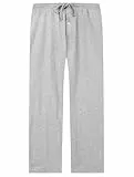 U2SKIIN Pyjamahose Herren lang 100% Baumwolle, Schlafhose Herren Schlafanzughose lang Pyjama Hose Schlafanzug Hose Freizeithose Haushose (Hellgrau Mel., L)
