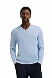 bugatti Herren Pullover Regular Fit V-Neck Premium Cotton Basic Baumwolle V-Ausschnitt
