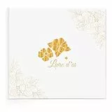Gästebuch Blanko mit 40Schöne Aufkleber und 44 Doppelseiten Premium Dickem Papier,Größe 21x23cm Guest Book,Hardcover Hochzeitsgästebuch für Hochzeiten Geburtstage Polterabend Taufe Ferienwohnung,White