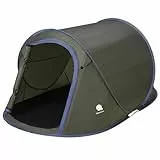Spetebo Pop Up Wurfzelt grün 220 x 120 cm - 2 Personen - Sofortzelt für Trekking und Camping - Automatisches Einhandzelt Outdoor Festival Zelt inklusive Heringe + Spannseile wasserdicht