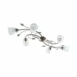 Lindby Deckenlampe Florentiner Stil, Glas Metall Deckenleuchte 6x E14 max. 8W ohne Leuchtmittel Deckenstrahler Strahler Flur Lampe Wohnzimmer