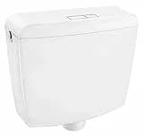 Cornat Spülkasten PONTOS 6/9 l - weiß - 2-Mengen-Spülung - 3-seitige Anschlussmöglichkeit - Verchromtes Eckventil und Kupferrohr / Stand WC / Toilettenspülkasten / Toilettenspülung / SPK1200