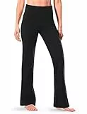 Safort Regular/Tall Bootcut Yoga Hose mit 71cm/76cm/81cm/86cm Schrittlänge, Schwarz, XL