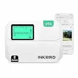 Inkbird bewässerungscomputer,IIC-800-WIFI 8 Zonen Programmiergerät Bewässerungssystem Saisonale Anpassung Mit Wetterfester Abdeckung Regenumgehung