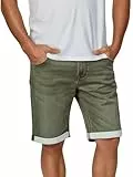 MUSTANG Jeans Shorts Herren Stretch Kurz Regular Fit Chicago Real X Kurze Hosen Sommer Denim Einfarbig, Größe:W 36, Farbe:Ivy Green (1017868-6421)