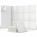 TONOR Akustikpaneele selbstklebend, 18 Stück Quadratische 30x30x0,9 cm Schalldämmung Schallschutz Akustikplatten, Schallschutzplatten mit Hochdichte Wandfliesen aus Polyester für Wand/Decke/Tür, Weiß