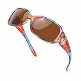 LVIOE Sonnenbrille Damen Groß Polarisiert Schwarz, 80er Klassisch Vintage Sonnenbrille für Frauen mit UV-Schutz