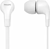 PHILIPS Audio Kopfhörer In Ear E1105WT/00 mit Inline-Fernbedienung (8,6-mm-Neodym-Treiber, Kräftiger Bass, Klarer Sound, Bequemer Sitz) Weiß, TAE1105WT/00, einheitsgröße
