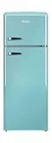 Amica KGC 15632 T Retro Kühl-/Gefrierkombination / Ice Blue (Türkis) / 144cm (H) x 55cm (B) x 62cm (T) / Retro-Design / Kühlschrank mit Gefrierfach