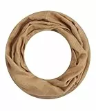 Majea Damen Loop Schal Alice – Leichter Ganzjahres-Schlauchschal schmal unifarben – 160x50cm Weicher Indoor & Büro Loop mit Viskose – camel