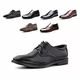 Derby Schuhe Herren Oxford Anzugschuhe Lederschuhe Business Schuhe Formale Brogues Schnürschuhe Klassischer Schnürhalbschuhe G/XZ702 Schwarz 43