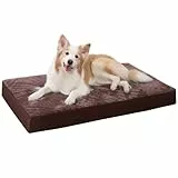 KSIIA Orthopädisches Hundebett für Große Mittelgroße Hunde, Waschbar Hundekissen Flauschig Hundematte Hundematratze mit Abnehmbarer Deckel in Pralinen 90x55x7cm