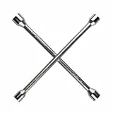 DUNLOP Wagenkreuz – Kreuzschlüssel Auto passend für die Abmessungen 17–19–21–23 mm – Radkreuzschlüssel PKW – Radkreuz PKW – Auto-Werkzeug – Kreuzschlüsse für Felgen – 27 x 27 cm – Stahl – Silber