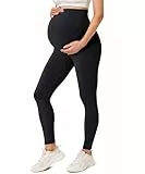 BAYDI Creamlush Damen Schwangerschaftsleggings mit Verstellbarer Bauchstütze Weiche High Waist Umstandsleggings Blickdichte Umstandshose Bequem für Yoga Freizeit Schlafanzug