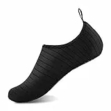 IceUnicorn Badeschuhe Wasserschuhe Damen Herren Schwimmschuh Strandschuhe Aquaschuhe Bequeme Passform(Schwarz, 40/41EU)
