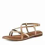MARCO TOZZI Damen Zehentrenner aus Leder Elegant, Metallisch (Rose met. Comb), 40 EU