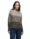 Street One Damen 3016800 Color-Block Jacquard Sweater, Dark Nomad Brown Mel, 40