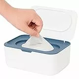 Feuchttücher Box, Seposeve Feuchtuchspender für Baby & Erwachsene, Nachfüllbare Feuchtes Toilettenpapier Box, Hält Tücher Frisch, Einhandbedienung, Hellblau