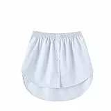 Girstunm Women's Shirt Extender for Women Adjustable Layered Fake Top Lower Sweep Shirt Half Length Mini Skirt for Girls Weiß 3XL