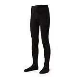 STEVEN Kinder Strumpfhose 240 DEN aus Baumwolle, atmungsaktiv, Kinderstrumpfhosen für Jungen und Mädchen Schwarz/140cm-146cm