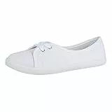 Elara Damen Ballerinas Schnürer Flach Chunkyrayan BD1413 Weiss-40