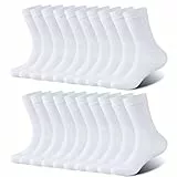anqier 10 Paar Socken Herren Damen Baumwolle Herrensocken Sportsocken Schwarz Business Socken Weiß Atmungsaktive