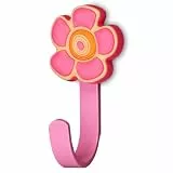 Mavö Moderne Silikon-Gummi Kleiderhaken, verschiedene Motive, inkl. Montageschrauben, für Kinderzimmer (Blume rosa)