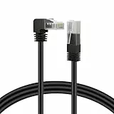 TNP Cat6 Ethernet-Kabel rechtwinklig nach oben - RJ45 90-Grad-Netzwerkanschluss 500 MHz 10 Gigabit vergoldeter Patch-Stecker LAN-Kabel für PS4 Fire-Stick Xbox One Smart TV Gaming & Computer, 3 m
