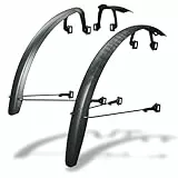 SKS GERMANY SPEEDROCKER XL SET Schutzblech-Set für Gravel-Bikes (mit Streben und Doppelspoiler-Funktion, für extra breite Reifen bis 52 mm, Hochleistungskunststoff), schwarz