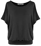 Van Der Rich ® - Oversize T-Shirt mit Fledermausärme - Damen(Schwarz, XXL)