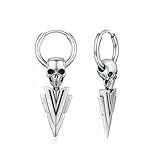 ZIPPICE Totenkopf Ohrringe 925 Sterling Silber Totenkopf Pfeilspitze Ohrringe Halloween Schmuck Geschenke für Ehemann Herren Bruder Damen Frauen Mädchen
