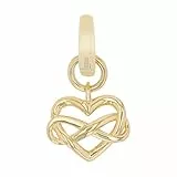 Amor Charm 925 Sterling Silber Damen Charms, 1,8 cm, Weiß, Herz, Kommt in Schmuck Geschenk Box, 2038515