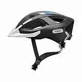 ABUS Stadthelm Aduro 2.0 - Allround-Fahrradhelm mit Licht - in sportivem Design für den Stadtverkehr - für Damen und Herren - Grau/Weiß, Größe M