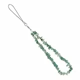 Yuomeaz Handykette Perlen, Grün Handykette Kurz, Kristall-Steine Handy Anhänger Universal für Handydekoration, Schlüsselanhänger und Anti Lost Telefon