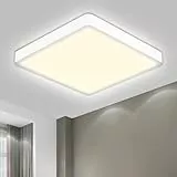 LQWELL® Deckenleuchte LED Deckenlampe, IP44 Wasserfest Badlampe Quadrat Flach 18W 4000K 1600LM Modern Schlicht Lampe Dünn für Wohnzimmer Badezimmer Schlafzimmer Küche Flur Keller Büro, 220 * 24mm