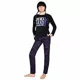Wednesday Schlafanzug Mädchen Baumwolle, Lange Pyjama Mädchen & Teenager 7-16 Jahren - Geschenke für Mädchen (Schwarz Händchen, 13-14 Jahre)