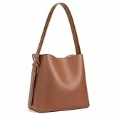 BOSTANTEN Handtasche Damen, PU Leder Schultertasche für Frauen Henkeltasche Hobo bag Modische mit verstellbarer Riemen Braun